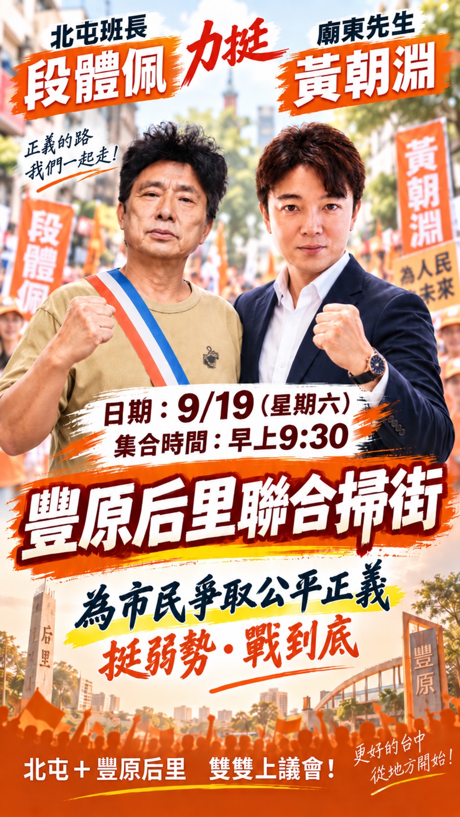 9/19 豐原后里聯合掃街！